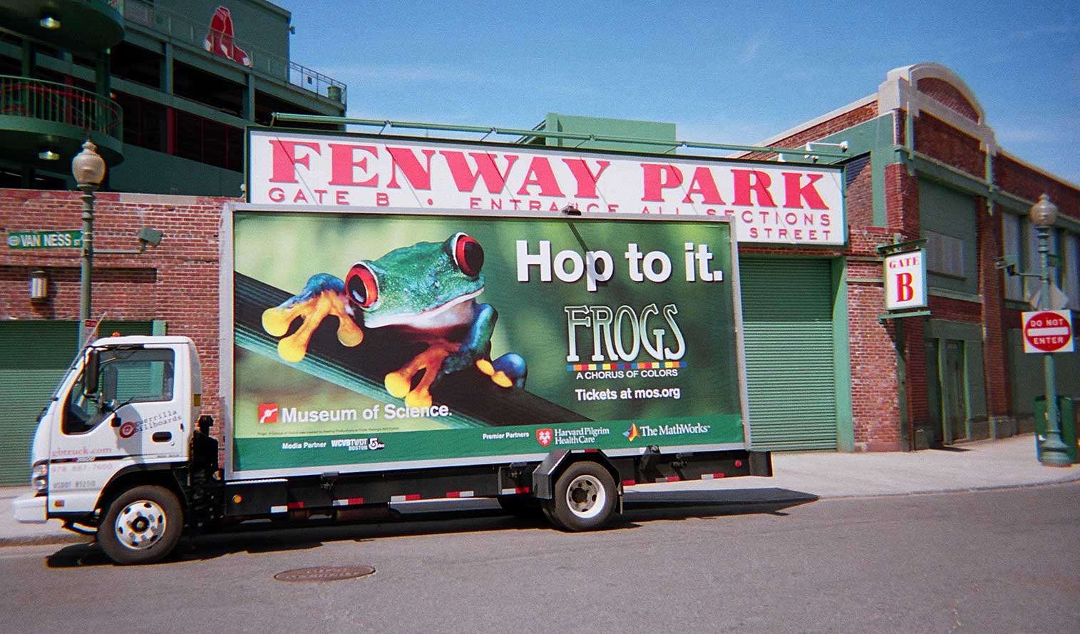 Mobile billboard truck promoting the Museum of Science in Boston.
