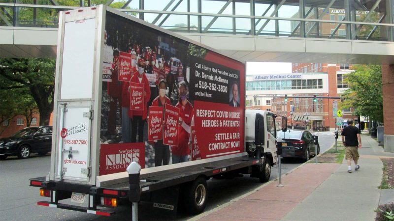 Mobile billboard ad at the Albany Medical Center in Albany NY