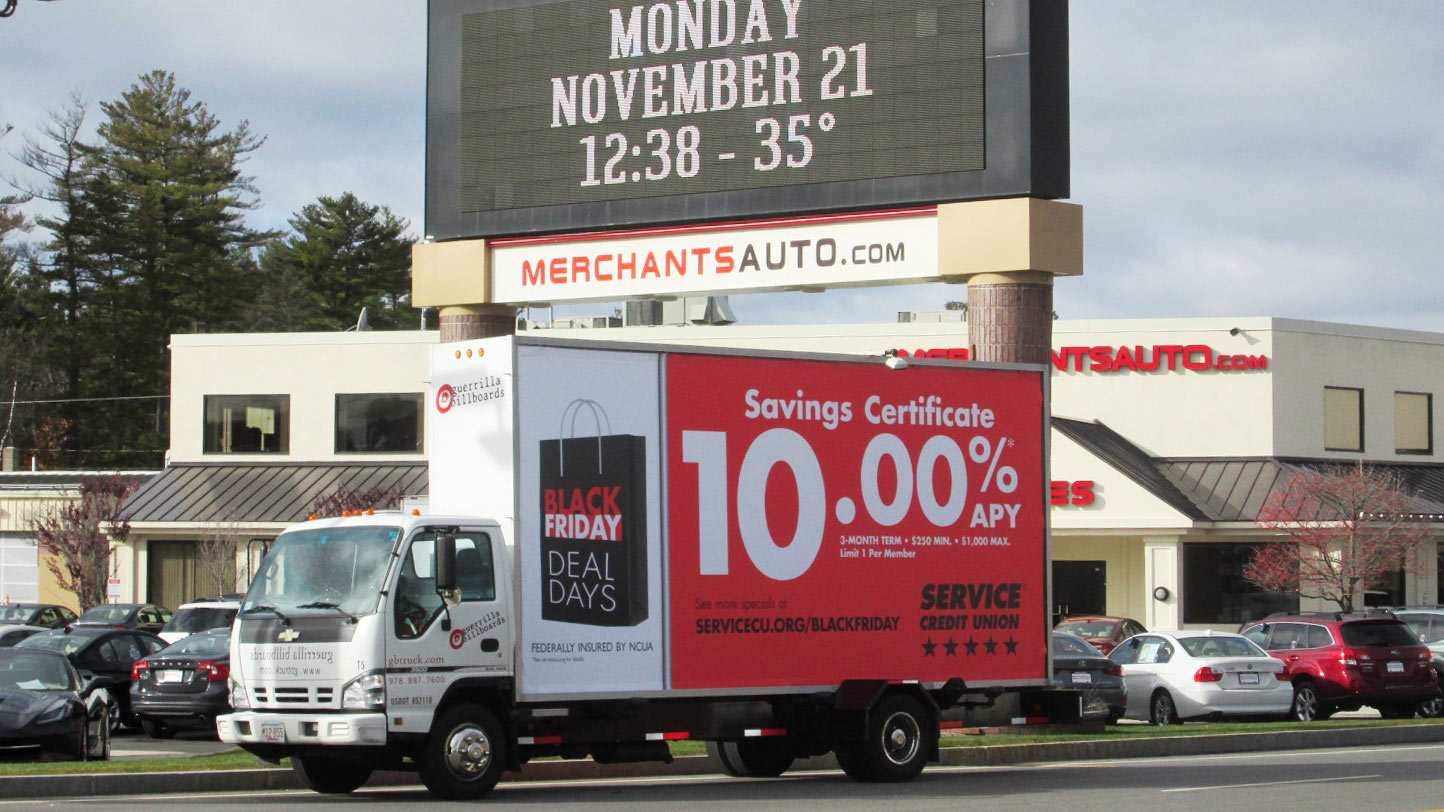 Mobile billboard truck in Manchester NH