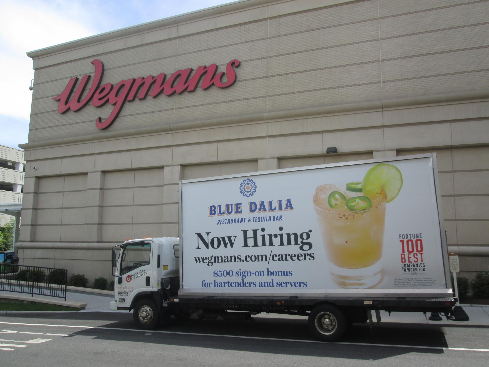 Now Hiring mobile billboard ad.