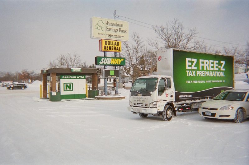 H&RB Block billboard truck in Jamestown NY