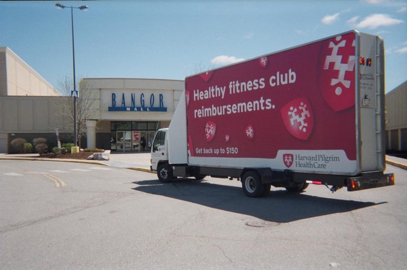 Billboard truck at the Bangor Mall, Bangor Maine