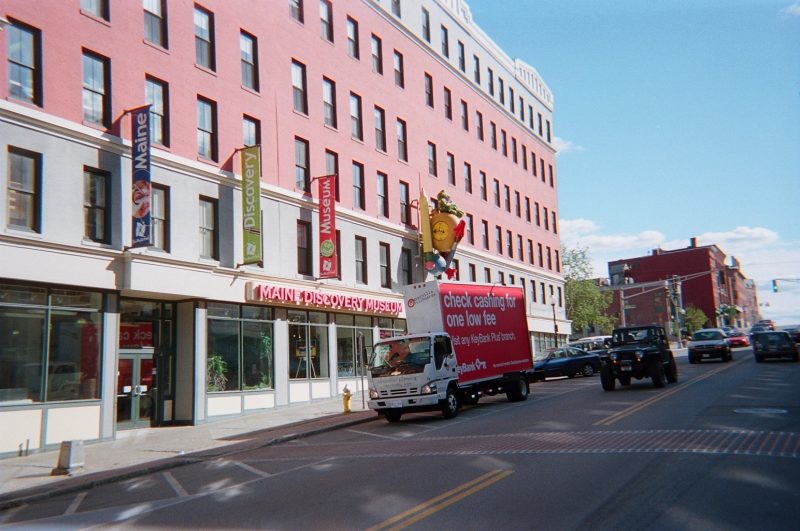 Billboard truck in downtown Bangor ME