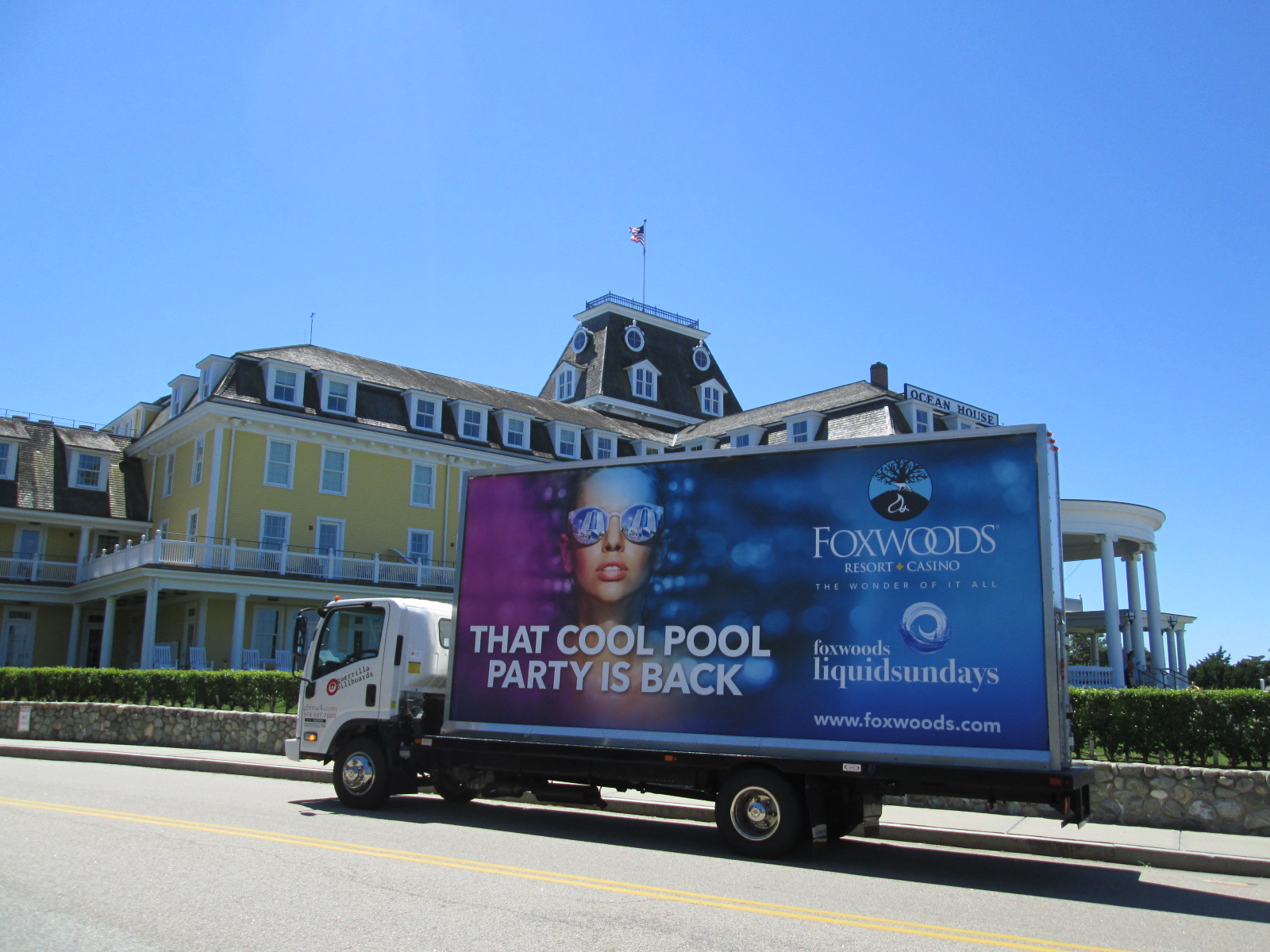 Billboard truck in Watch Hill RI