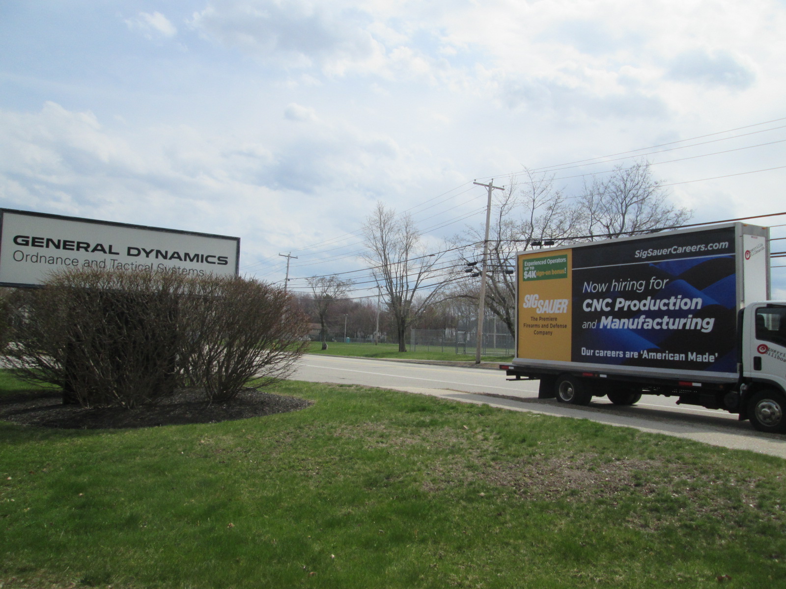 Employee recruting billboard truck ad in Southern Maine