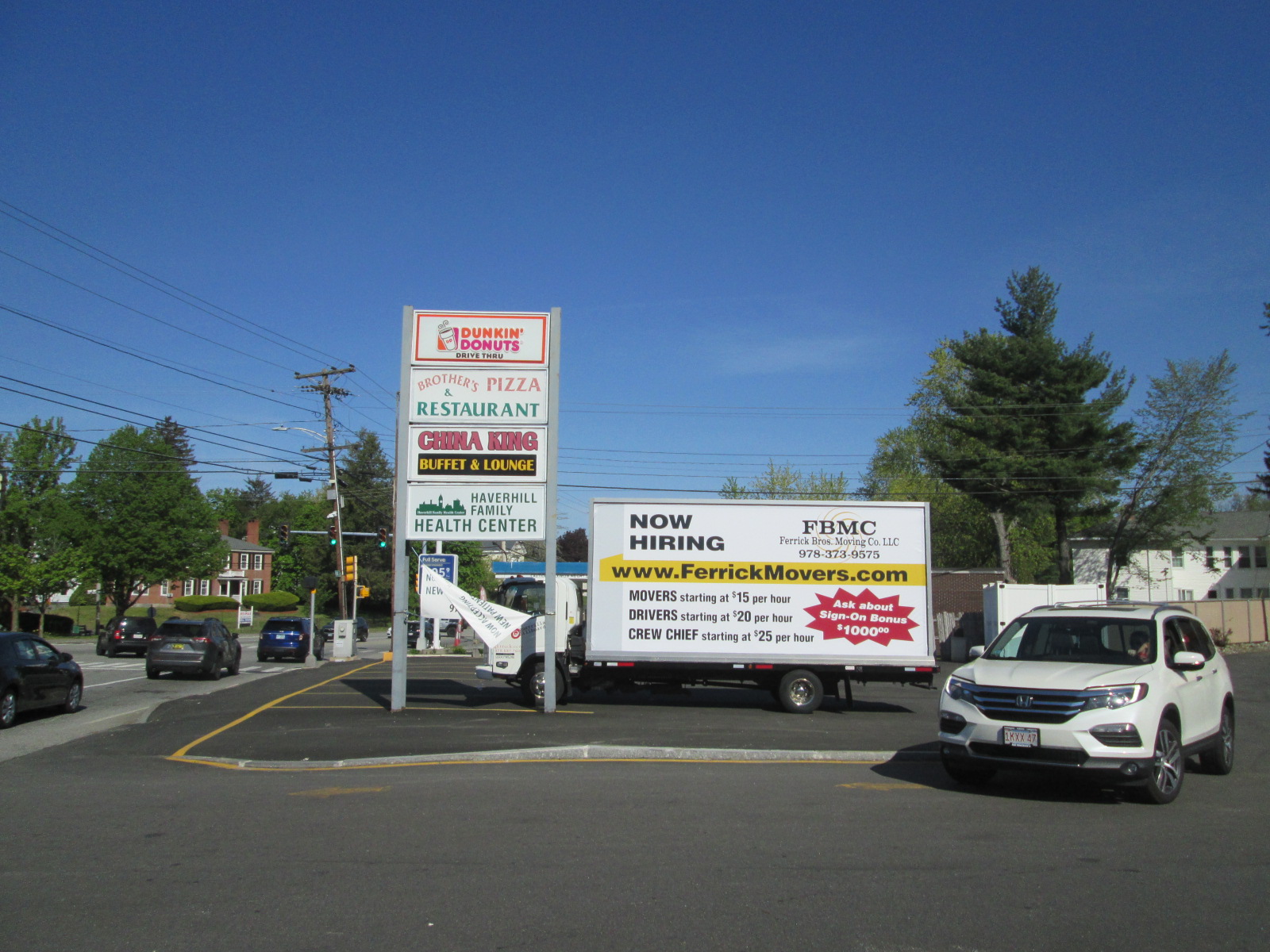 NOW HIRING billboard truck ad in Haverhill MA