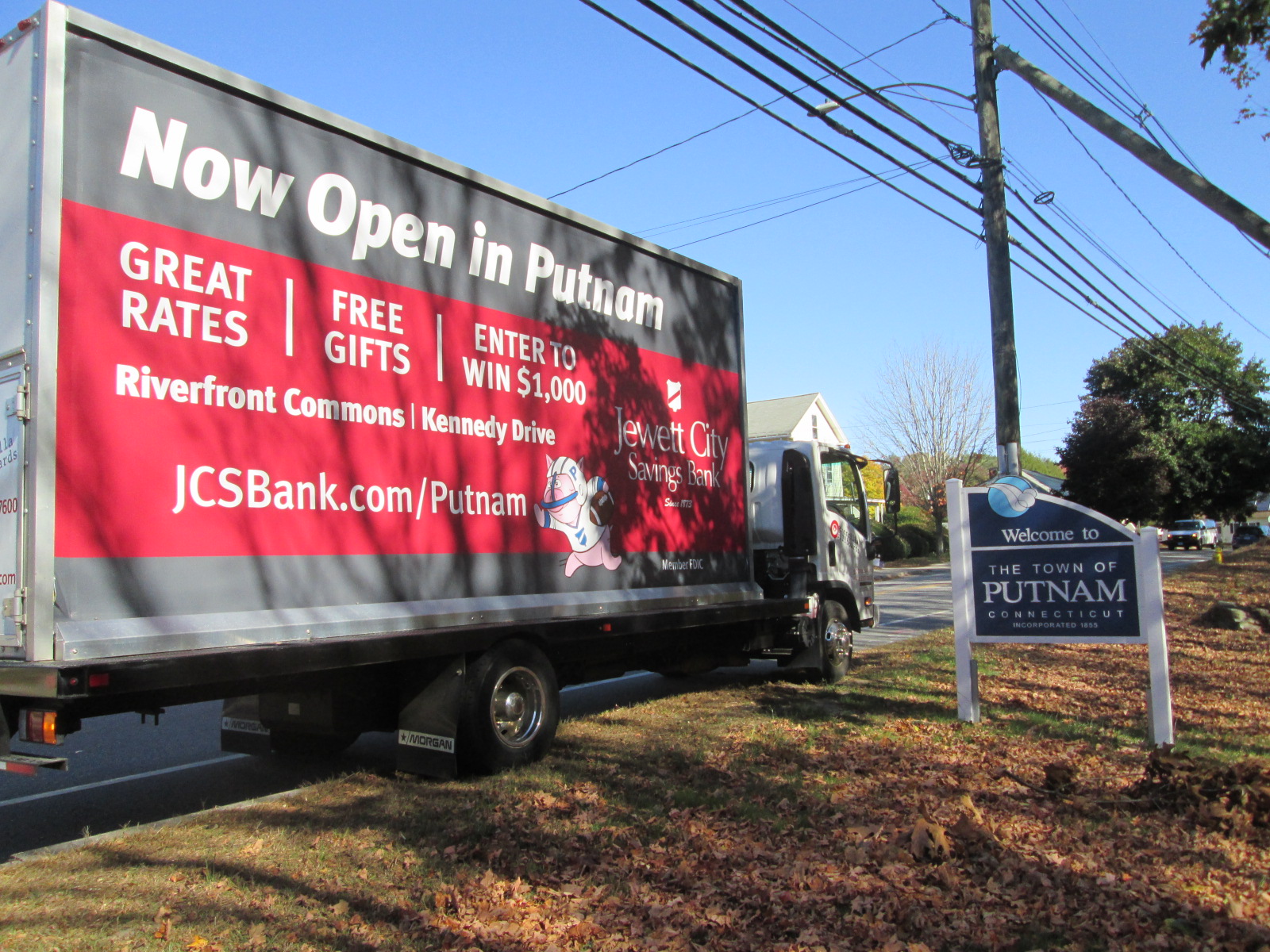 Putnam CT mobile billboard ad.