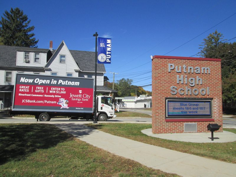 Bank mobile billboard promotional ad in Connecticut