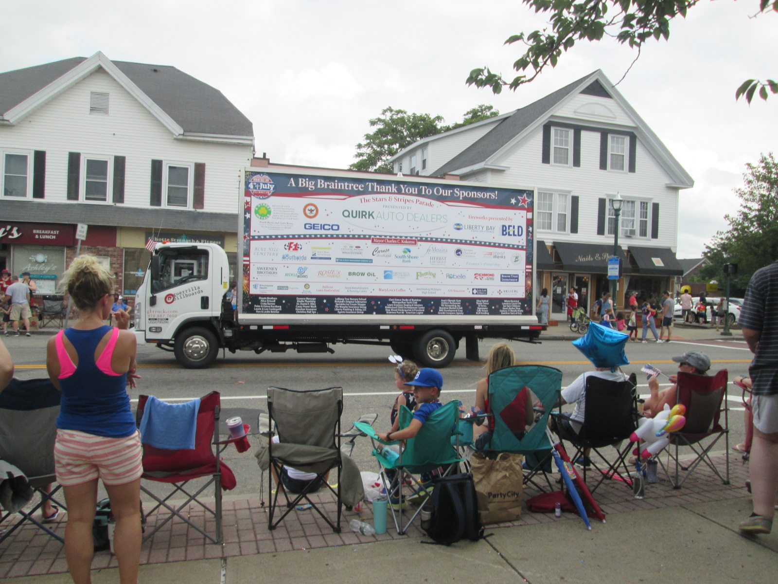 Billboard truck ad thanking 2021 parade sponsors