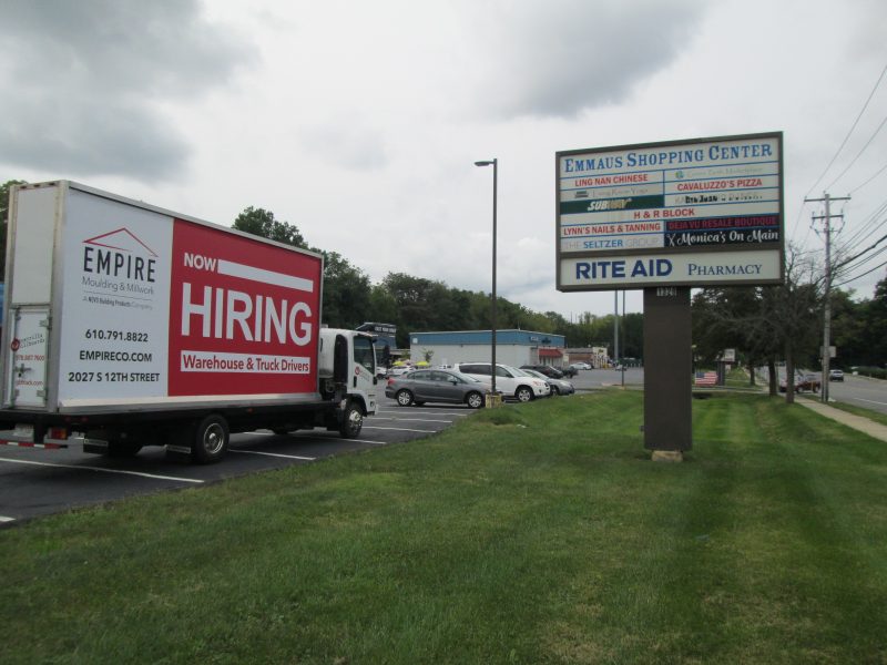 Employee recruiting mobile billboard ad in Emmaus PA