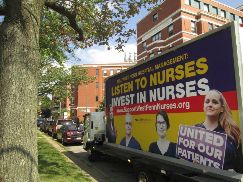 Mobile billboard at West Penn Hospital in Pittsburgh