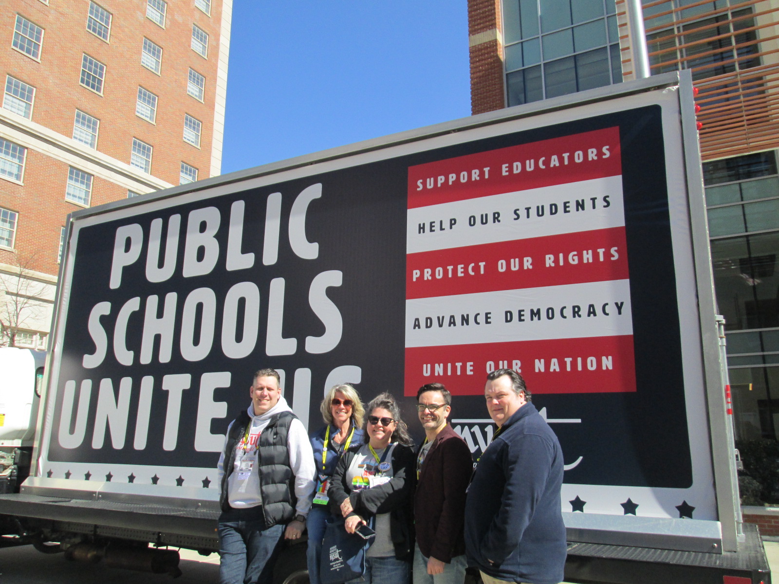 Mobile billboard on site at NYSUT 2022 RA in Albany NY