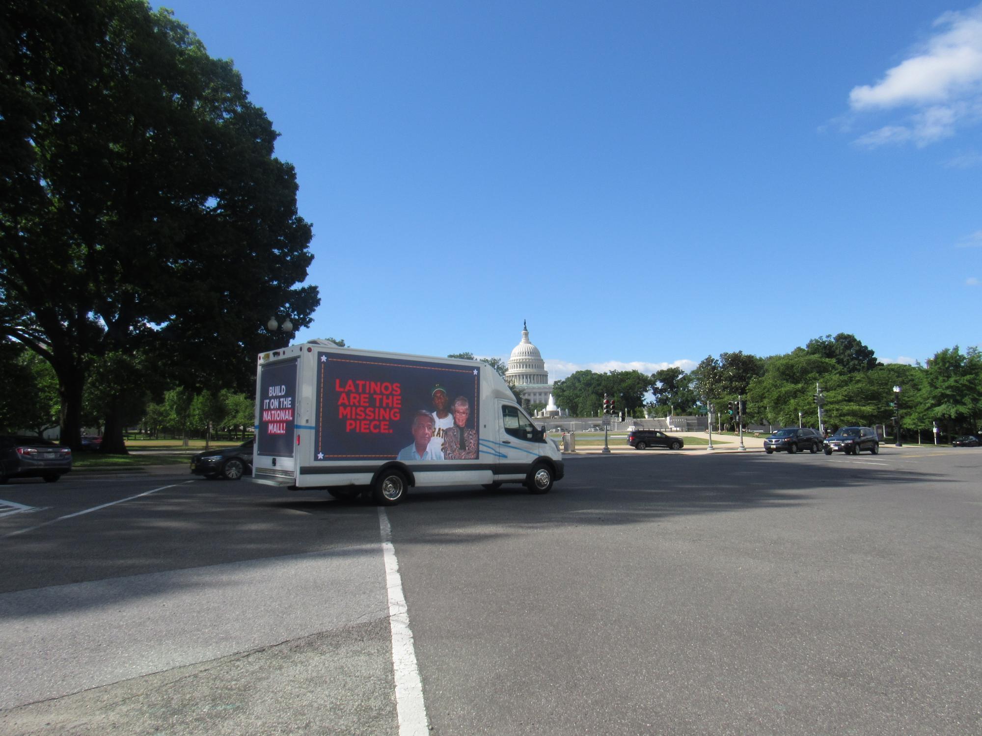 LED mobile billboard truck parked near the U.S. Capitol in Washington DC