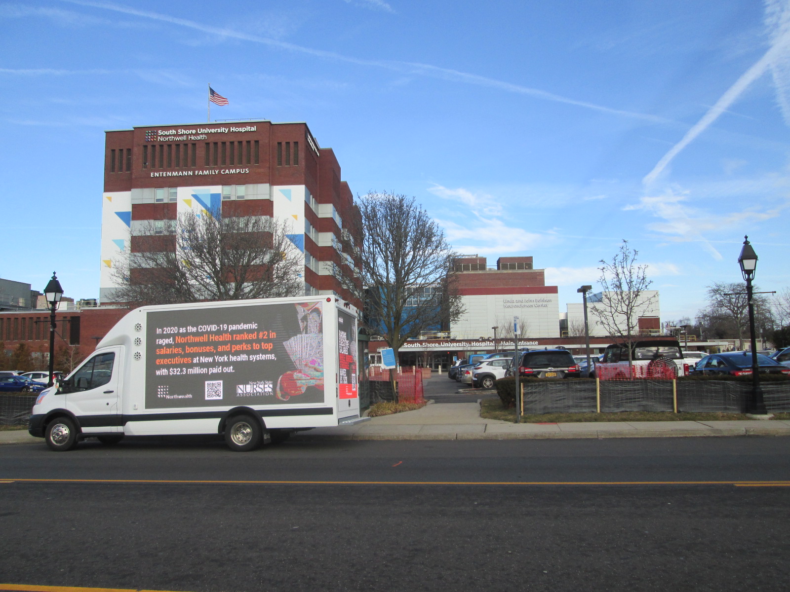 LED Digital mobile billboard truck in Bay Shore, Long Island, NY .