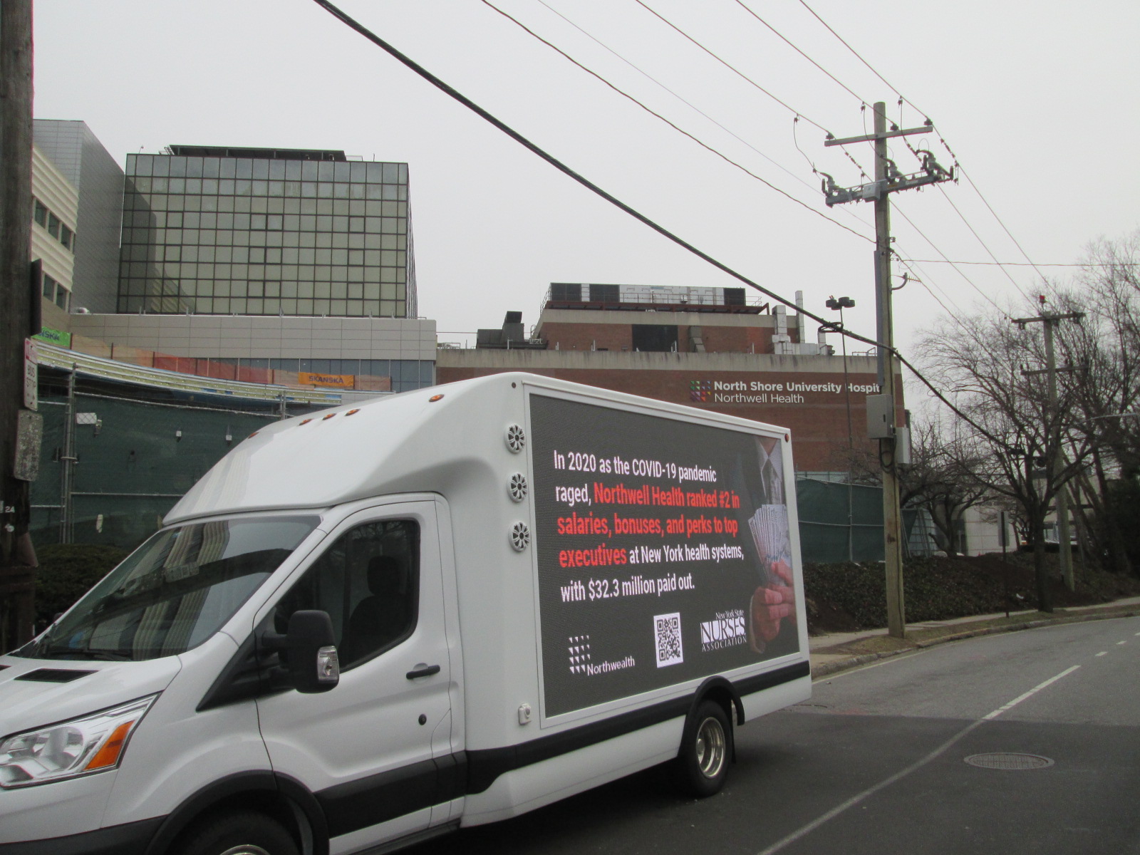 LED Digital mobile billboard truck in Manhasset, Long Island, NY.