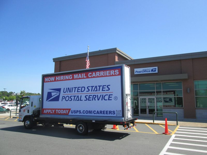 Mobile billboard truck stopped in Saugus MA.