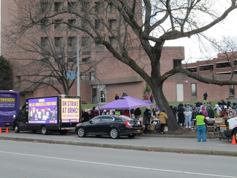 LED mobile billboard truck message supporting striking union members