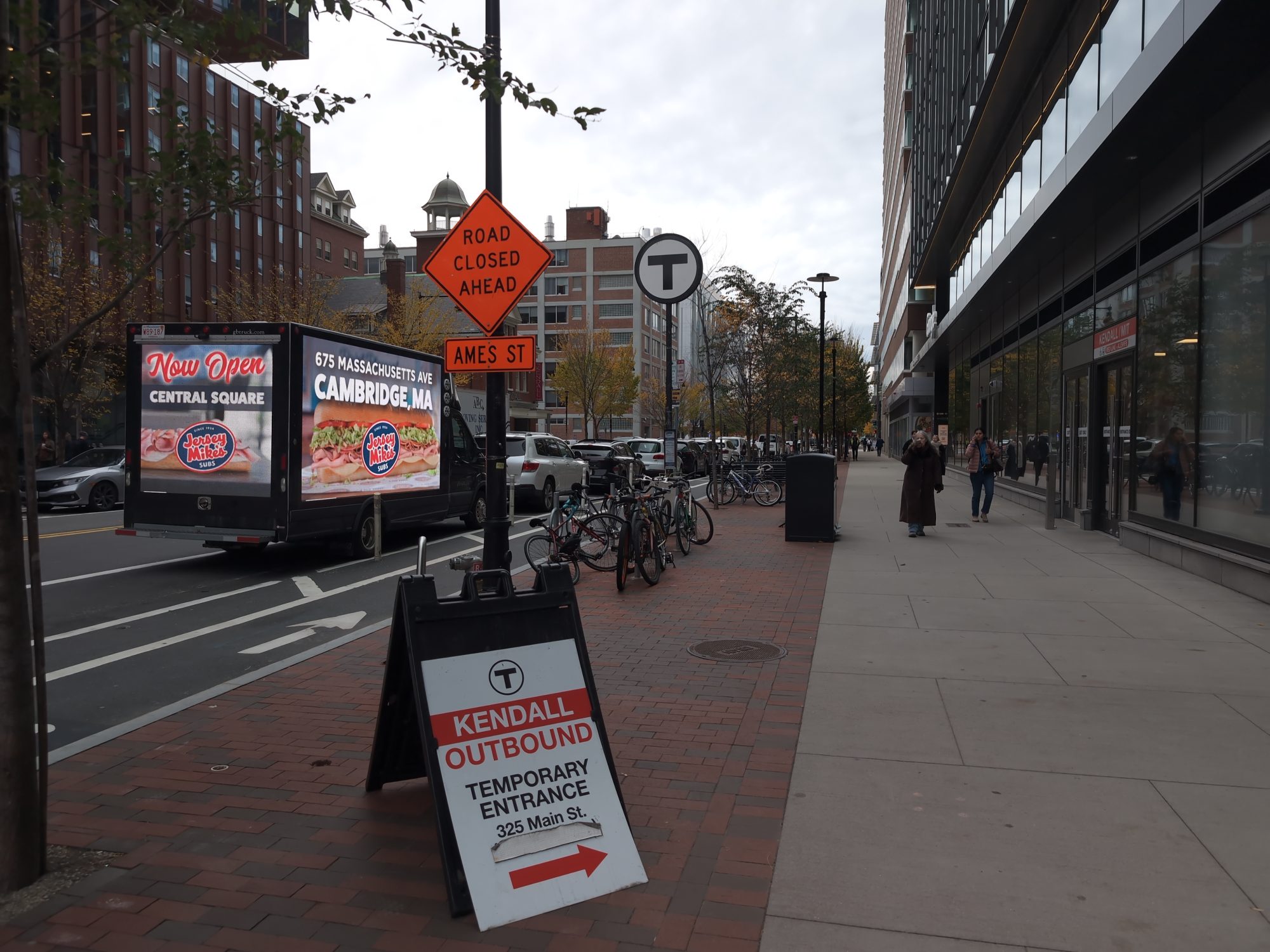 Digital LED mobile billboard in Kendall Square, Cambridge MA.